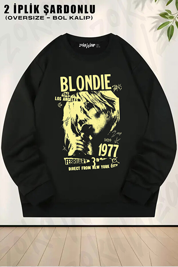 Debbie Harry Muzik Blondie Printed Crew Neck Sweatshirt