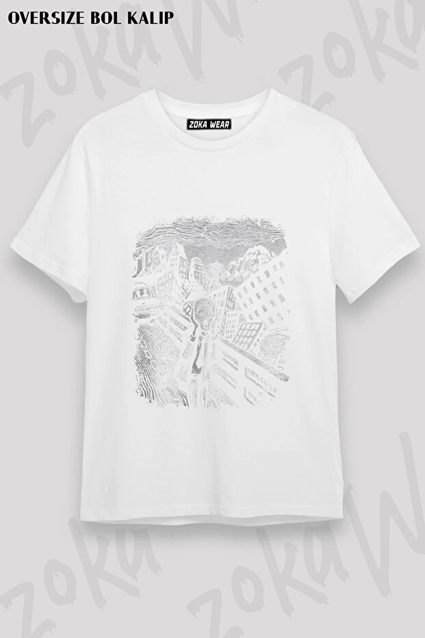 Scream Edward Munch Painting Horror Printed T-Shirt