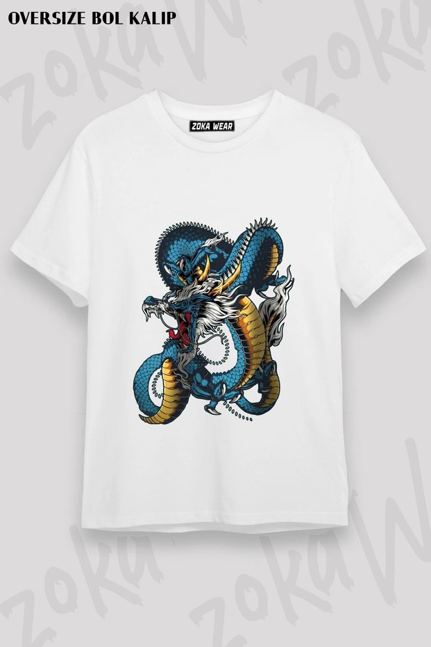 Dragon Printed Oversize Printed T-Shirt