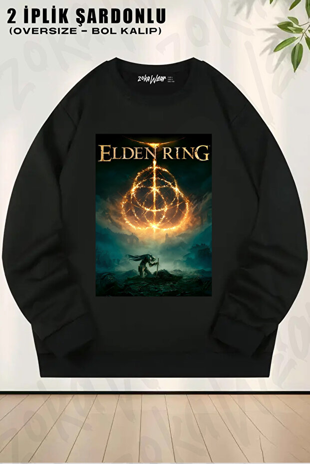 Vyke Oyun Elden Ring Printed Crew Neck Sweatshirt