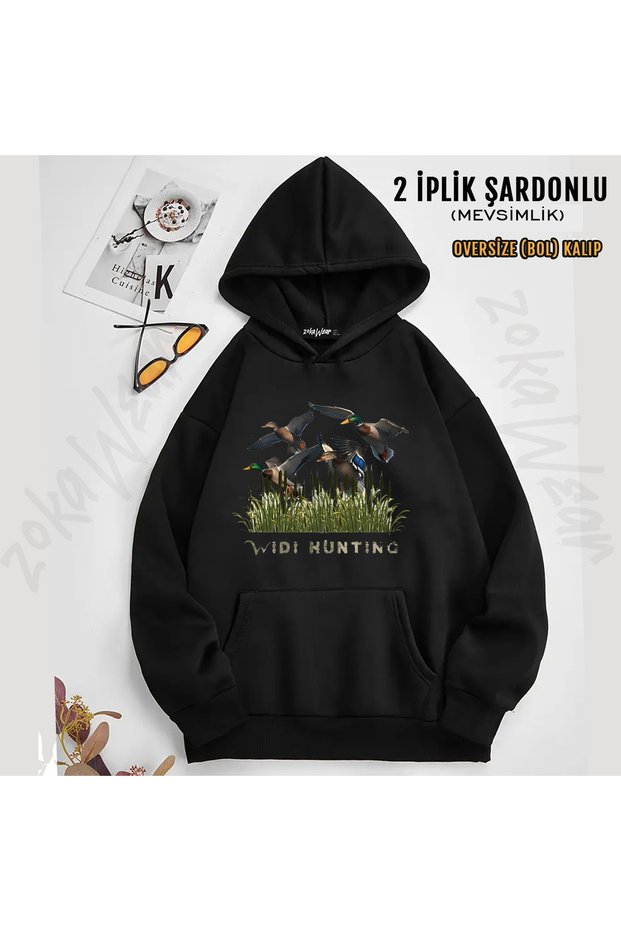 Widi Hunting Hunting Ordek Avi Printed Hooded Sweatshirt