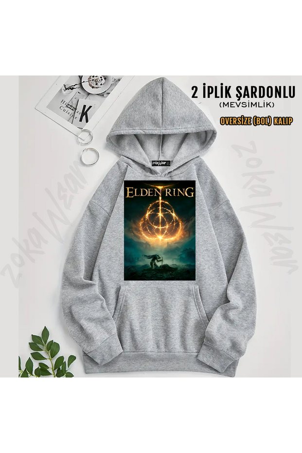 سويت شيرت بقلنسوة مطبوع عليه Vyke Game Elden Ring