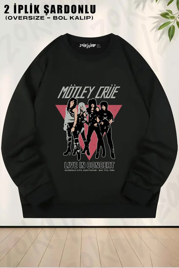 Band V2 Motley Crue Printed Crew Neck Sweatshirt