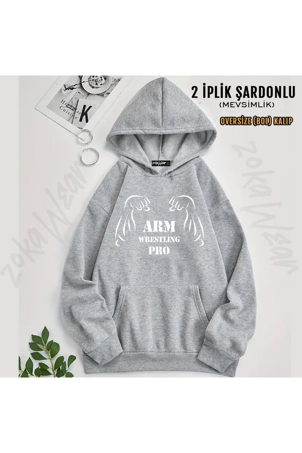 Arm Wrestling Pro Wrist Grappling Printed Hooded Sweatshirt