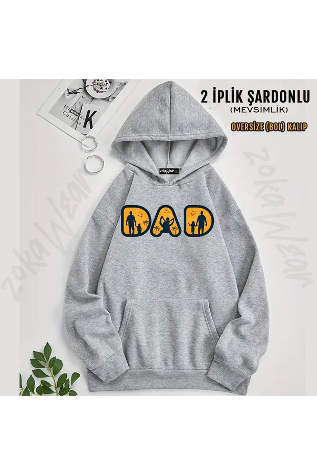 Dad Father Son Combination Printed Hooded Sweatshirt