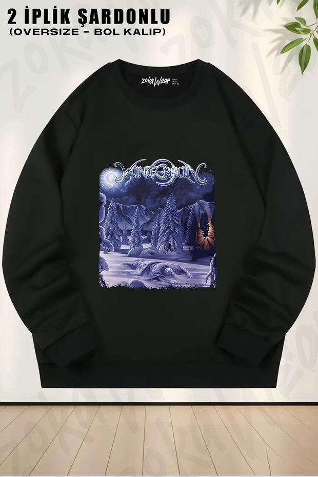 Wintersun the Dark Sun Printed Crew Neck Sweatshirt
