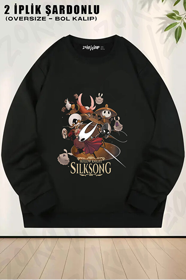 Poster Hollow Knight Silksong Printed Crew Neck Sweatshirt