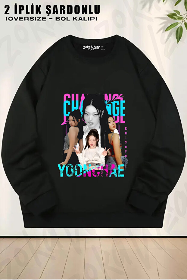 Yoonchae Katseye Printed Crew Neck Sweatshirt