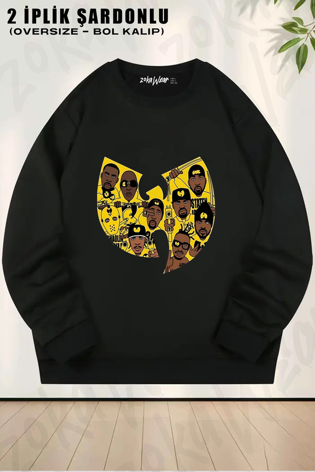 Wu Tang Clan V8 Printed Crew Neck Sweatshirt
