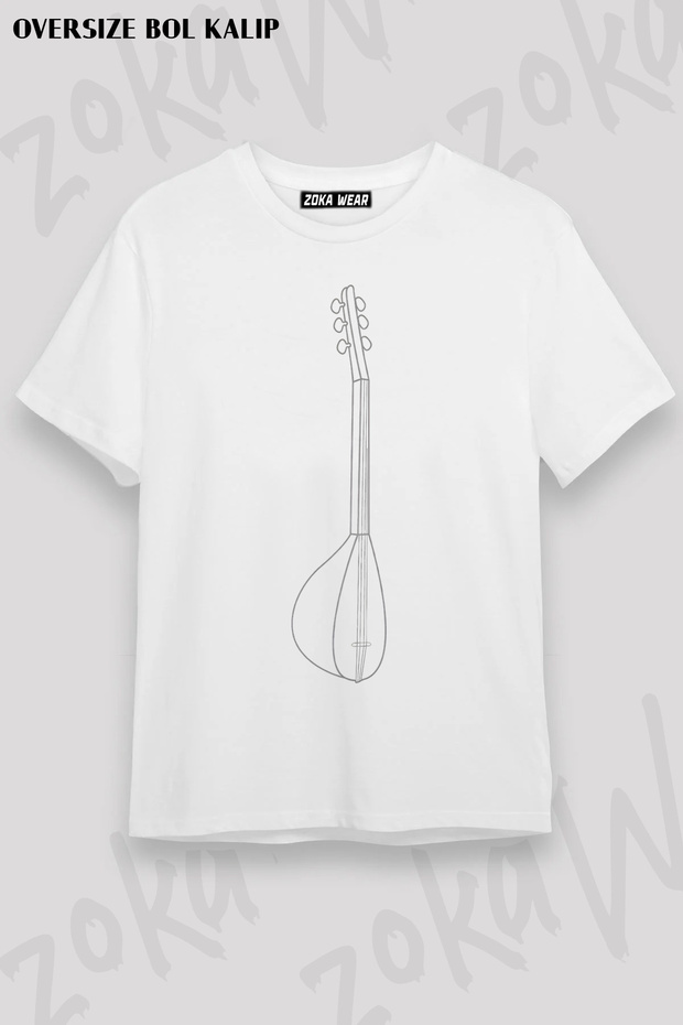 Baglama Saz Turkish Folk Music Music Note Printed T-Shirt