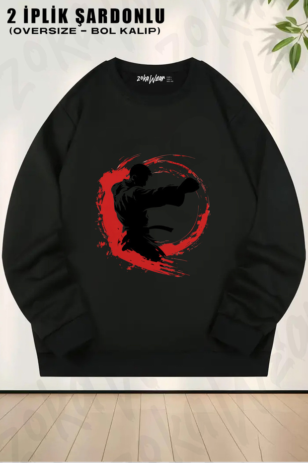 Karate Sports Printed Crew Neck Sweatshirt