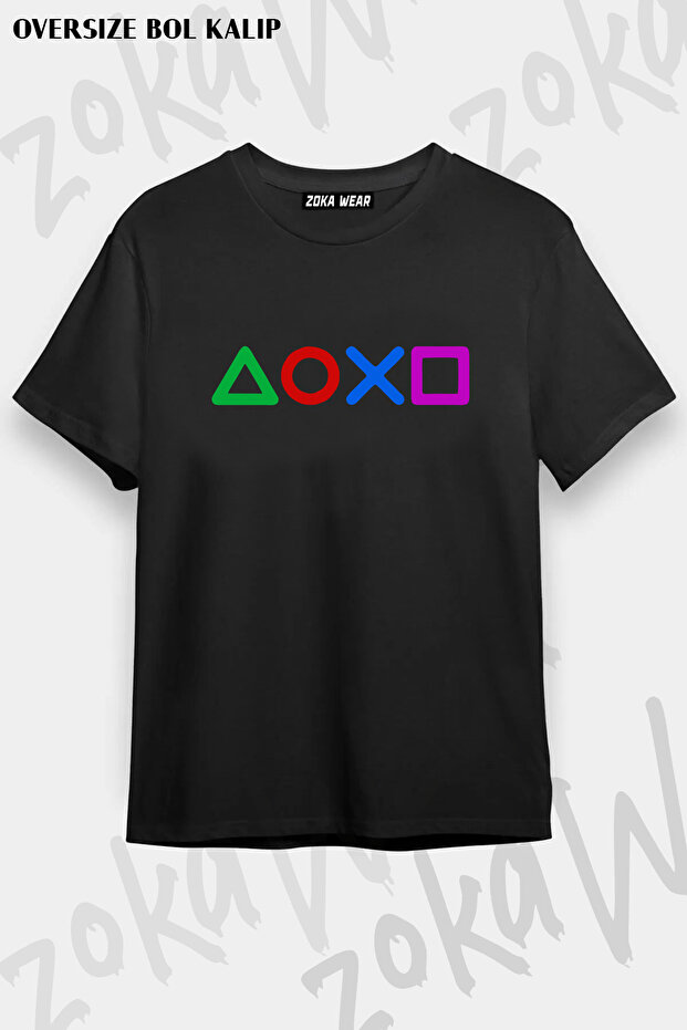 Ps Game Controller Buttons Printed T-Shirt
