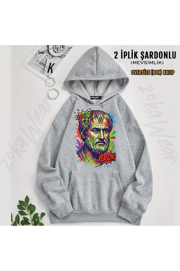 Aristoteles on and Back Printed Hooded Sweatshirt
