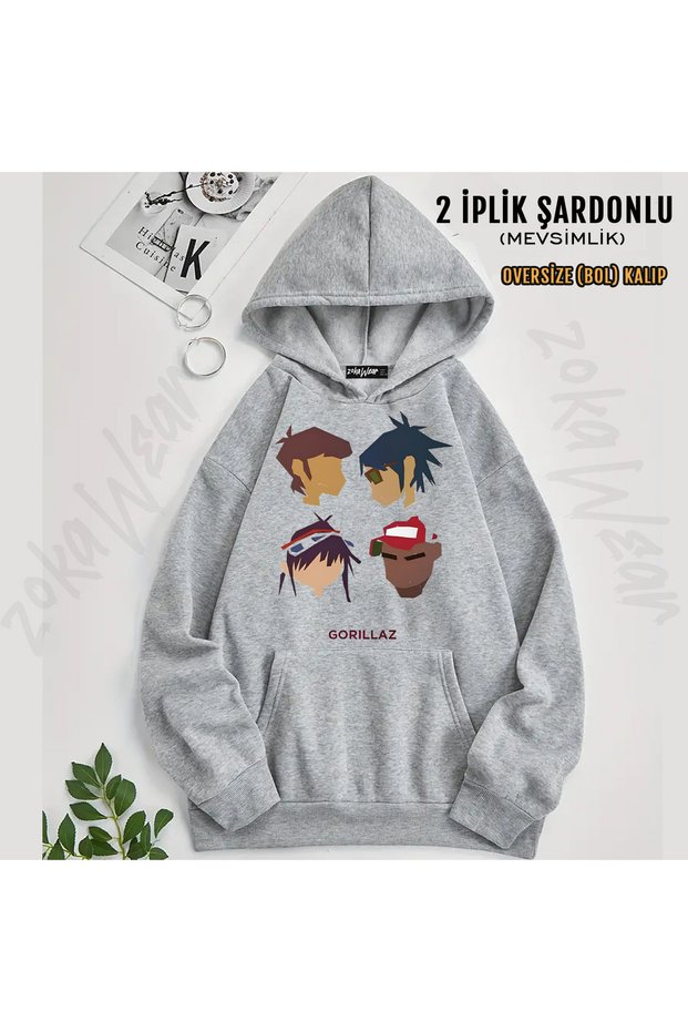 Gorillaz Unisex t Printed Hooded Sweatshirt