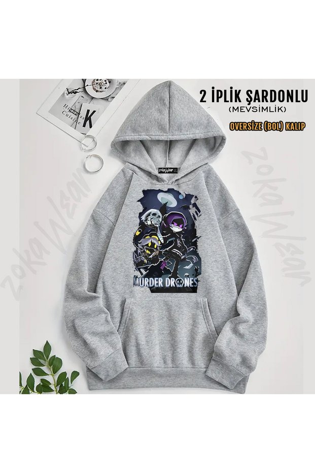 Poster Murder Drones Printed Hooded Sweatshirt