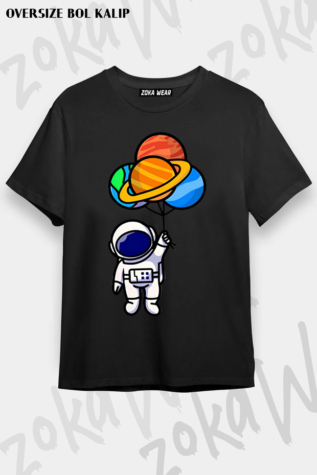 Astronaut and Space Printed T-Shirt