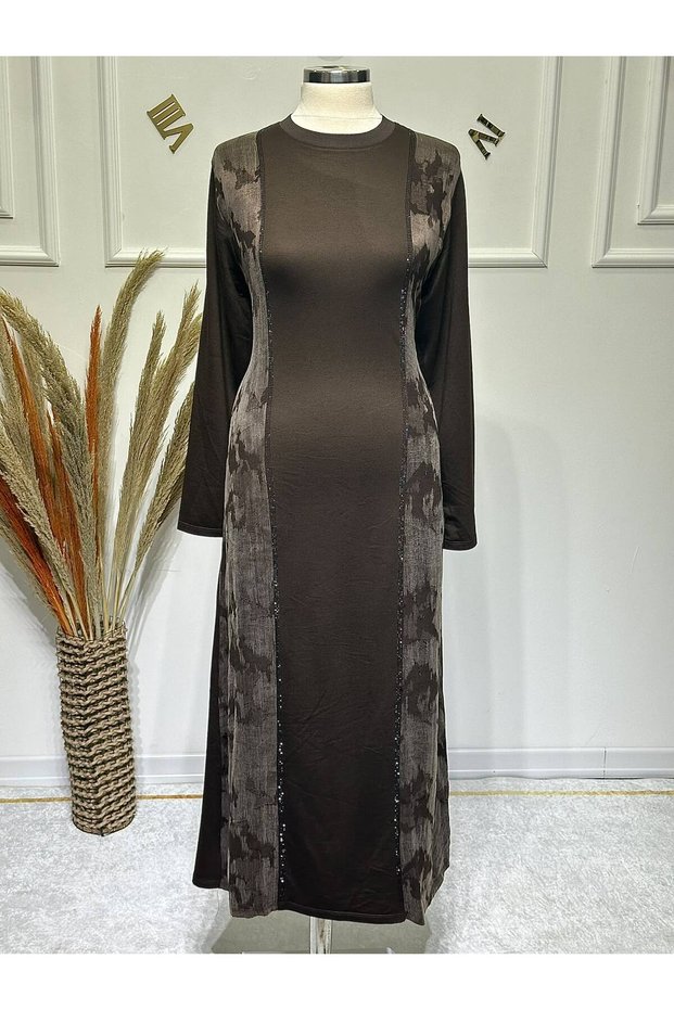 Women's New Season Elegant Stone Embroidered Kupra Combed Cotton Fabric Dress