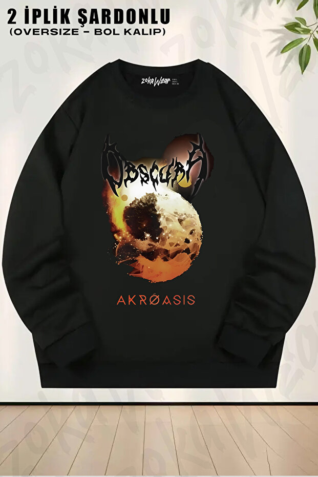 Obscura Akroasis Printed Crew Neck Sweatshirt