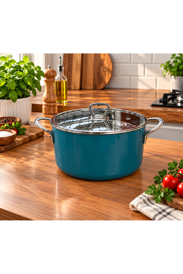22 cm Enameled Frying & Yogurt Pot