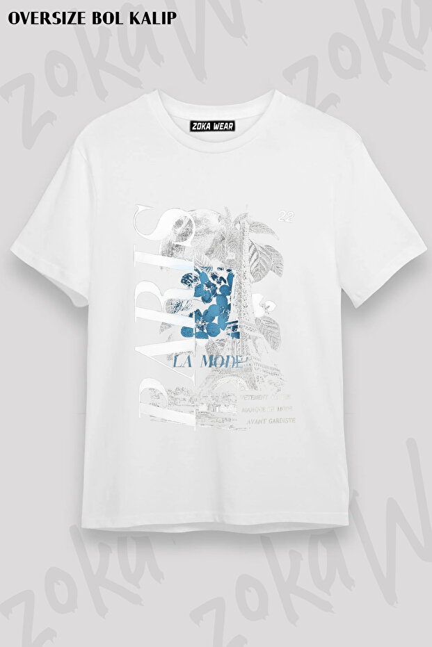Paris Printed Oversize Printed T-Shirt