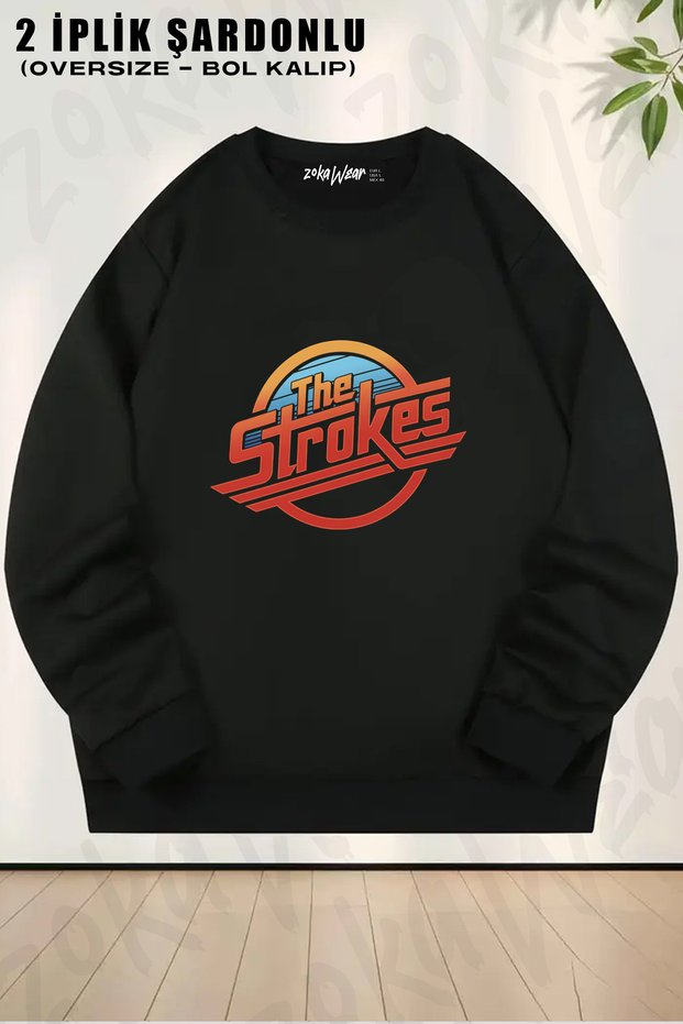 Vintage Logo the Strokes Printed Crew Neck Sweatshirt