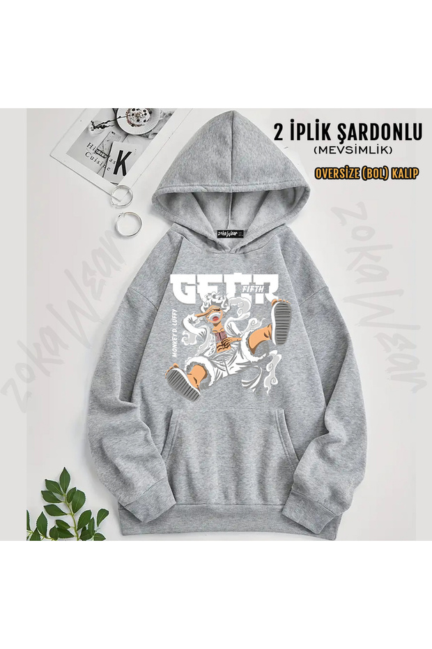 Fifty Gear Monkey D Luffy Printed Hooded Sweatshirt