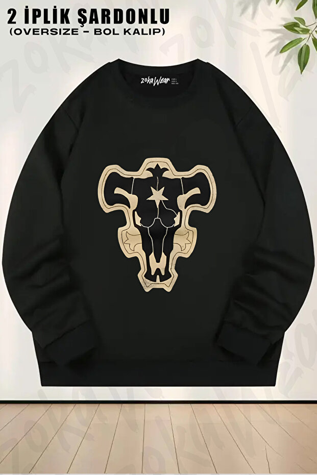 Black Clover Black Bull Squad Insignia Printed Crew Neck Sweatshirt