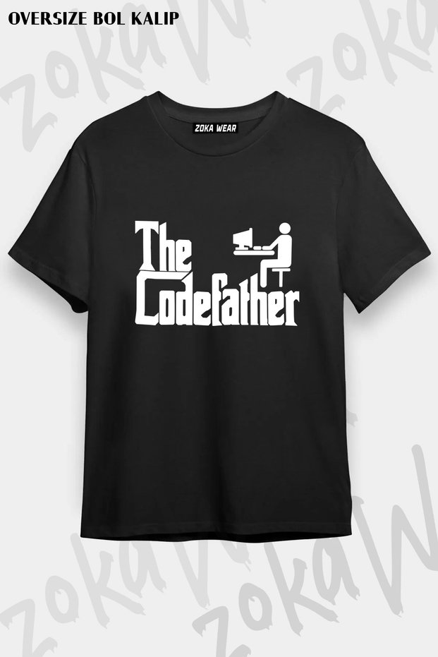 The Codefather Godfather Computer Code Pirate Printed T-Shirt