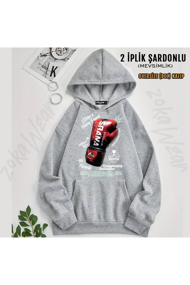 Saana Boxing Printed Hooded Sweatshirt
