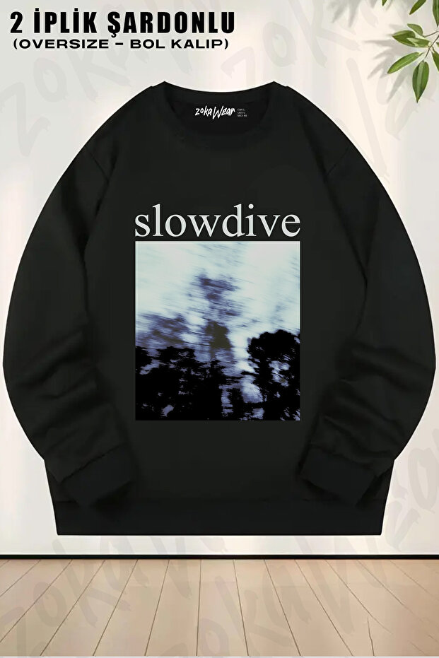 Slowdive Leri Harajuku Printed Crew Neck Sweatshirt