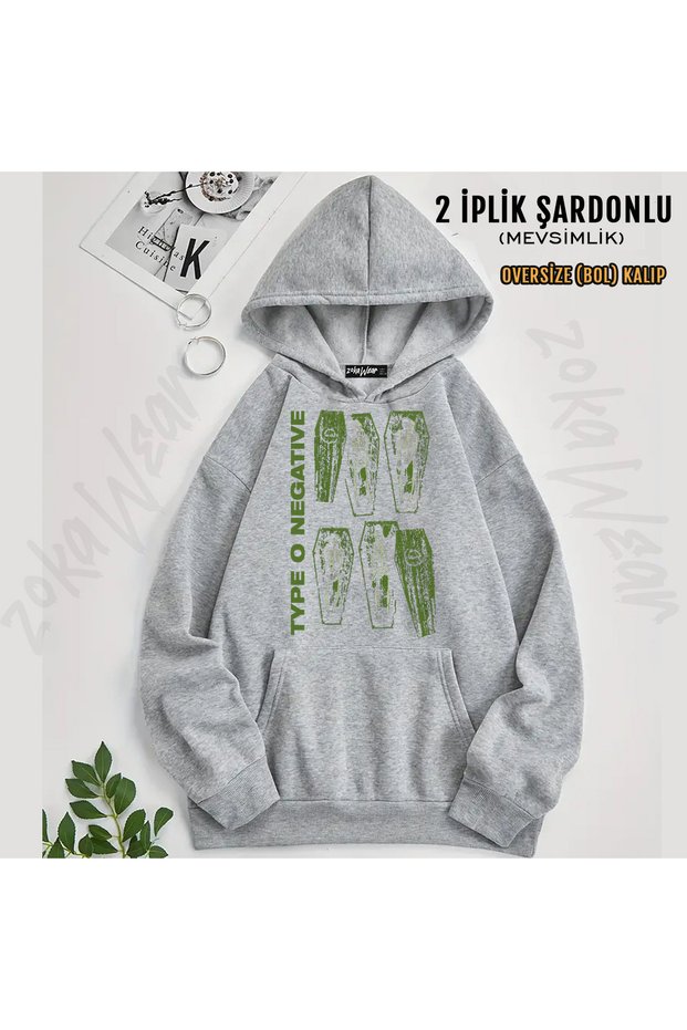 Type O Negative 4 Dead Rock Metal Music Band Printed Hooded Sweatshirt
