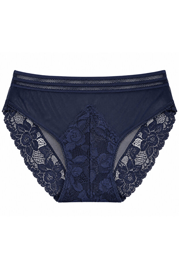 Plus Size Floral Lace Transparent Detailed Stretchy Women's Panties