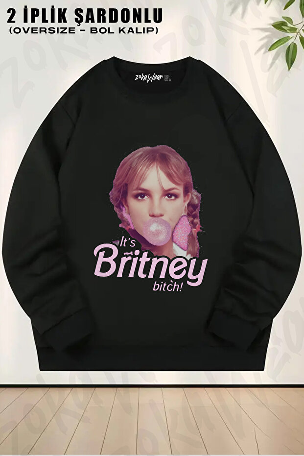 Britney Spears Printed Crew Neck Sweatshirt