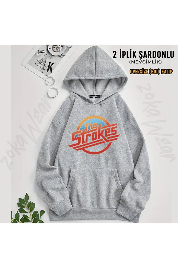 Vintage Logo the Strokes Printed Hooded Sweatshirt