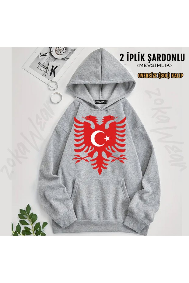 Albania Turkey Albanian Flag Printed Hooded Sweatshirt