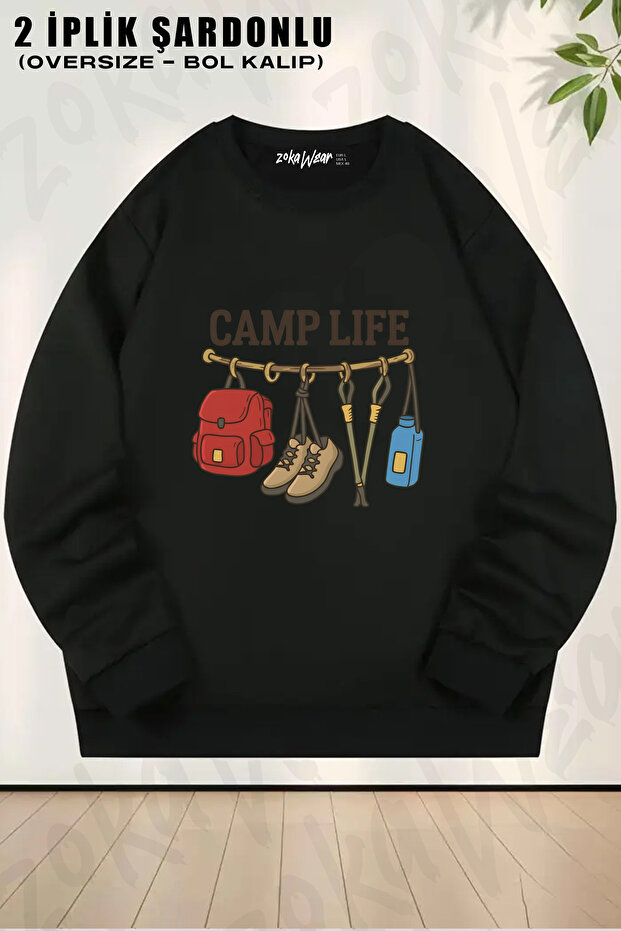 Camp Life Printed Crew Neck Sweatshirt