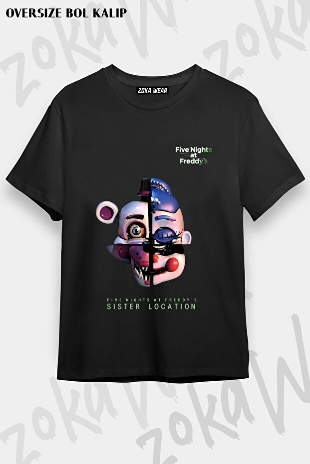 Five Nights at Freddy's Puppet Bonnie Freddy Foxy Fnaf 5Naf Game Printed T-Shirt
