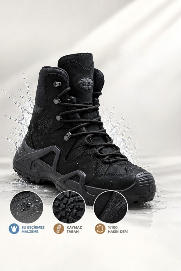 9480 Men's Orthopedic Sole Trekking Waterproof Winter Boots - Men's Genuine Leather Military Tactical Boots Mountain Hiking Boots