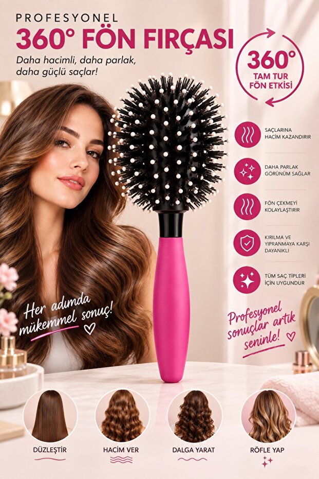 Olivia 360 Degree Miraculous Blow Dry Brush-Comb