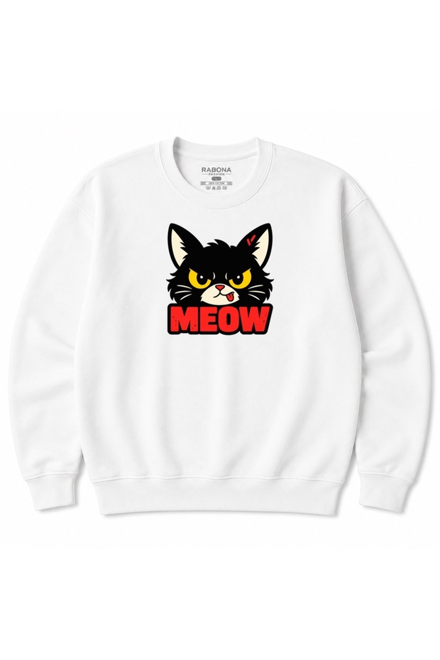 Grumpy Meow Angry Cat Graphic Sweatshirt