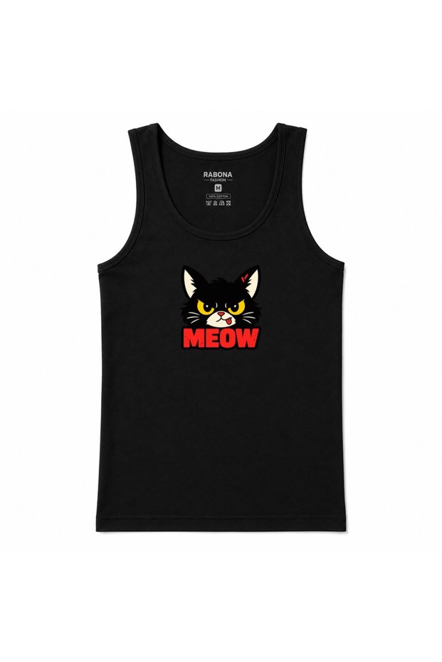 Grumpy Meow Angry Cat Graphic Tank Top