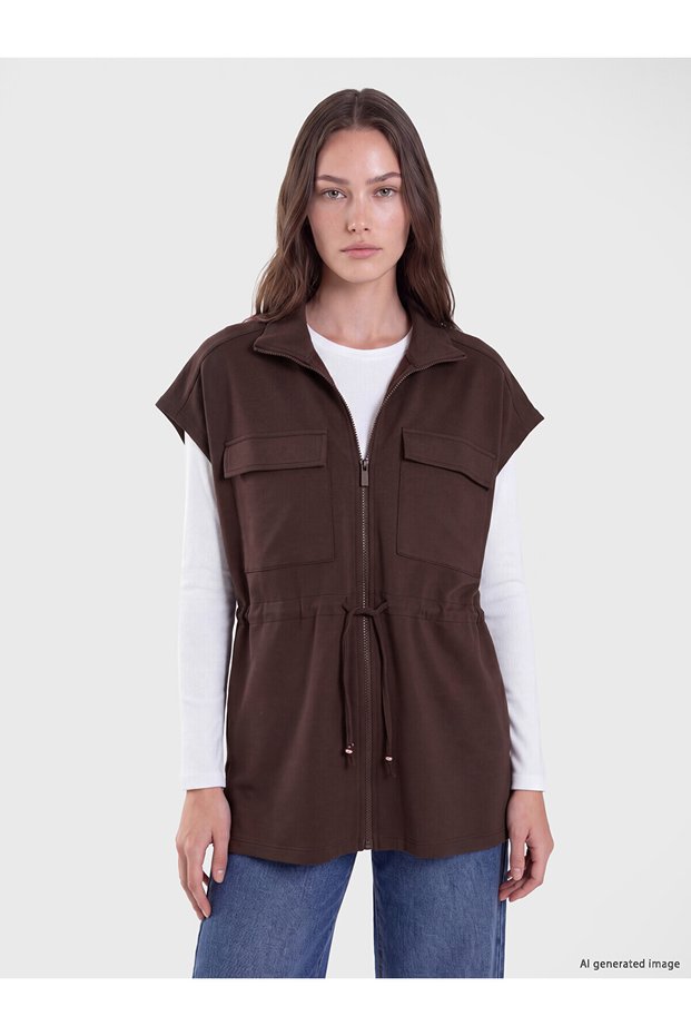 Two Mt Shop Quality Lcw Modest Brown Interlock Plain Women's Vest