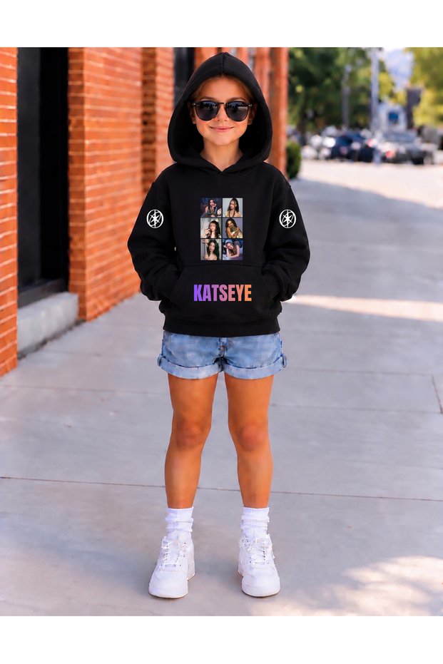 Katseye Lara,Megan,Daniela,Yonchae Designed Hooded Cotton Premium Print Children's Sweatshirt