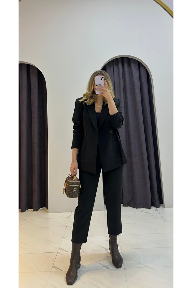 Oversized Blazer Jacket with Belt Detail
