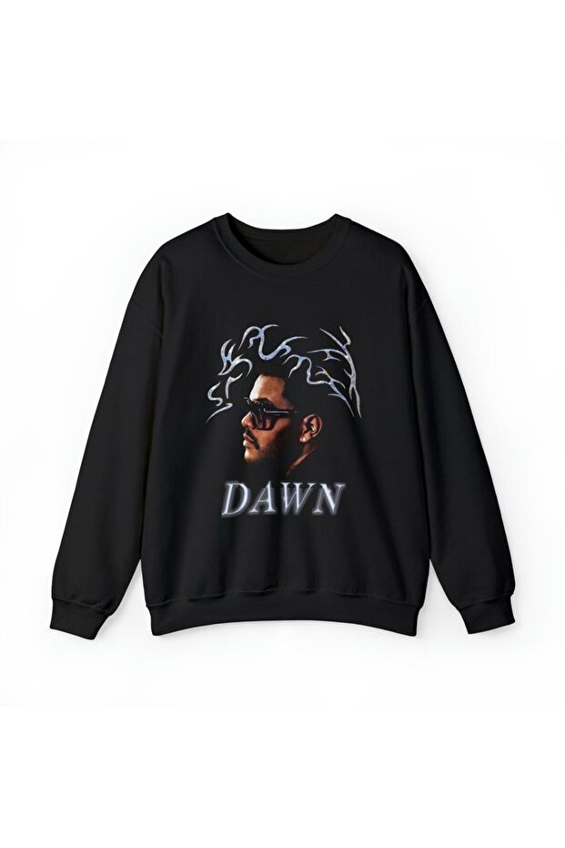 The Weeknd Printed Cotton 3 Thread Threaded Crew Neck Oversize Sweatshirt