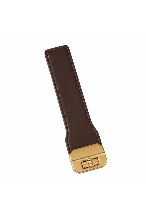 Rectangular Buckle Locking Bag Lid Cover - Brown
