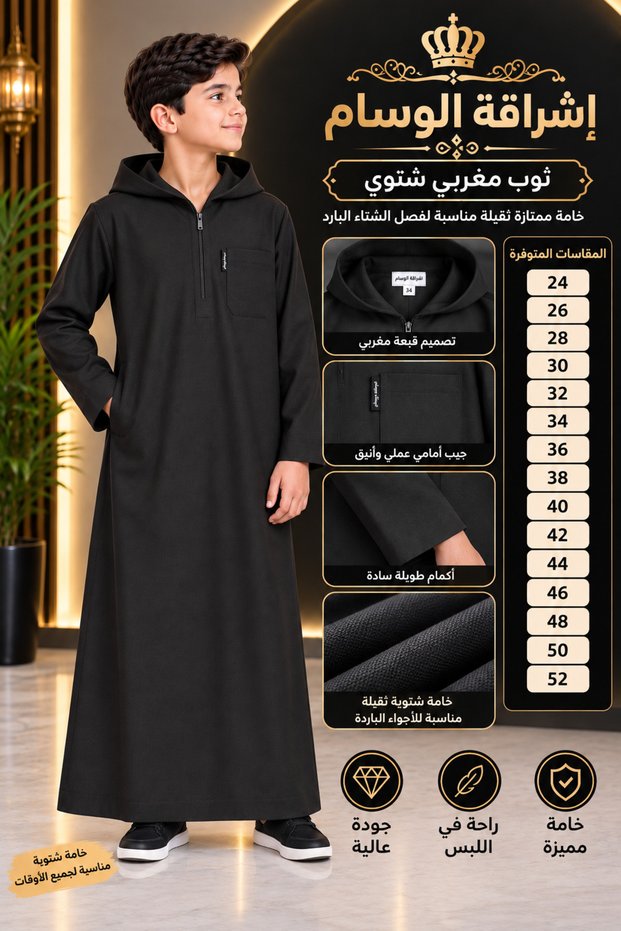 ثوب الوسام الشتوي ابو طاقية