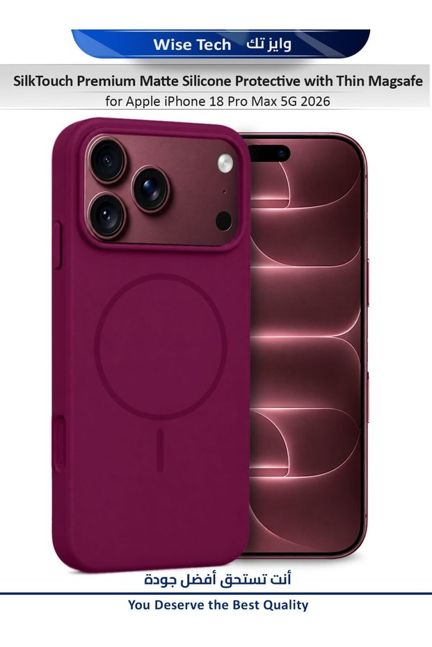 Apple iPhone 18 Pro Max 5G 2026 SilkTouch Premium Matte Silicone Protective with Thin Magsafe Case Cover