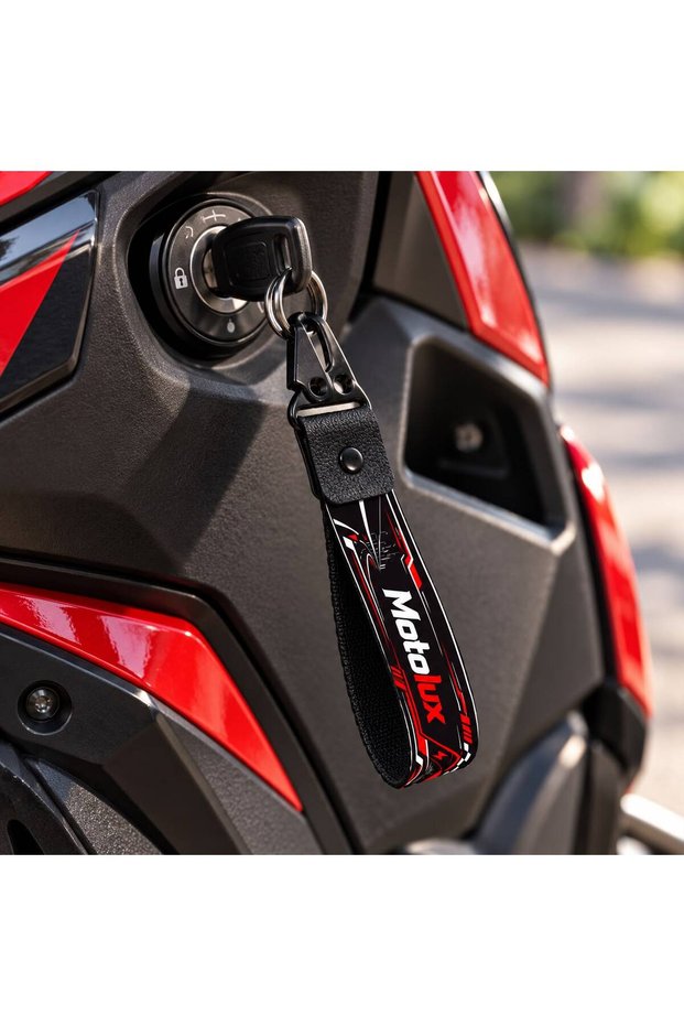 Motolu New Model Double-Sided Printing (19 cm) Attaches to the Wrist, Stylish Design Quality Motorcycle Keychain, Motorcycle Accessory, Biker Accessory