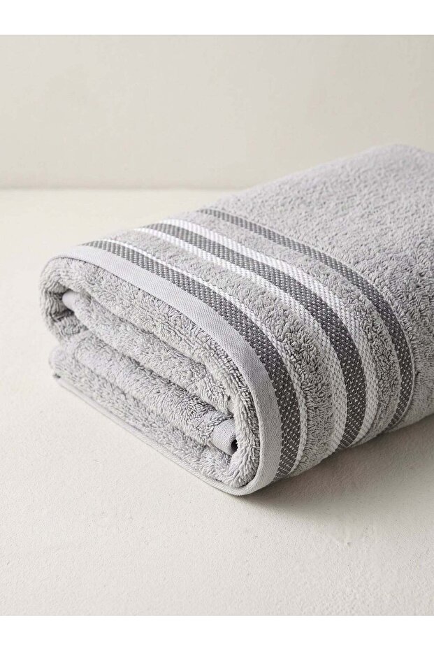 White Rose American Loom Bath Towel 85x170 cm Light Grey
